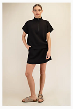 Rae Mode - MODAL SCUBA QUARTER ZIP SHORT SLEEVE TOP