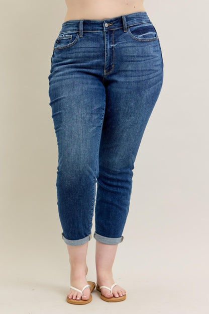 Judy Blue MR Core Mid-rise Cuffed Boyfriend Jean