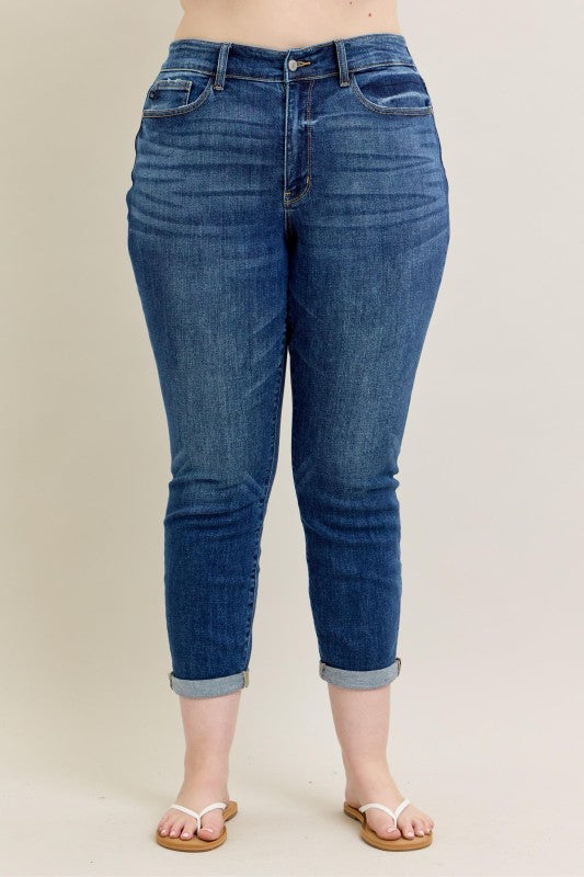 Judy Blue MR Core Mid-rise Cuffed Boyfriend Jean