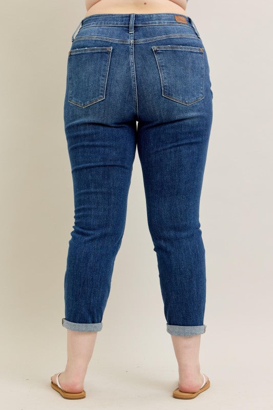 Judy Blue MR Core Mid-rise Cuffed Boyfriend Jean