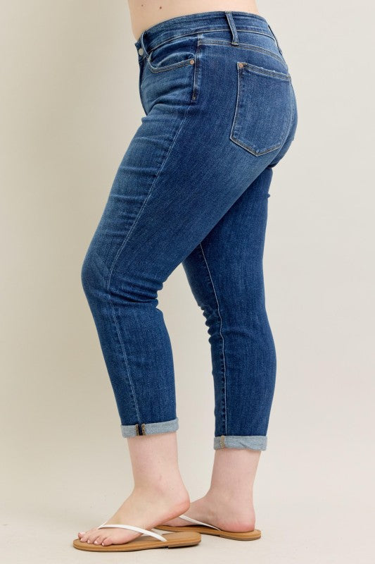 Judy Blue MR Core Mid-rise Cuffed Boyfriend Jean