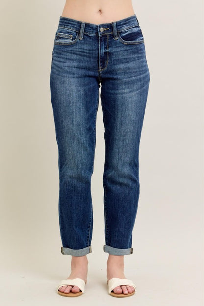 Judy Blue MR Core Mid-rise Cuffed Boyfriend Jean