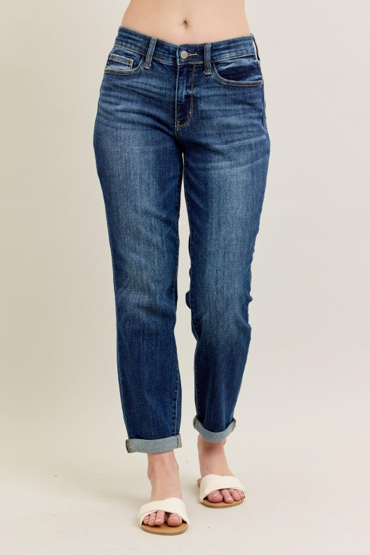 Judy Blue MR Core Mid-rise Cuffed Boyfriend Jean