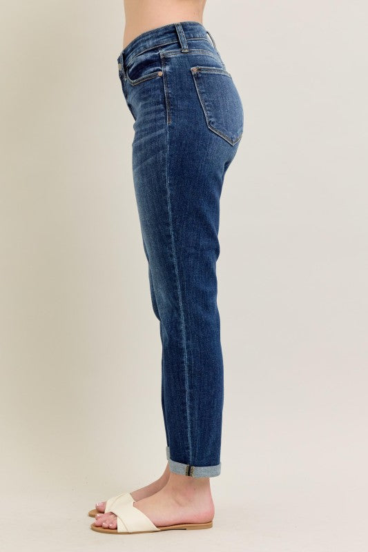 Judy Blue MR Core Mid-rise Cuffed Boyfriend Jean