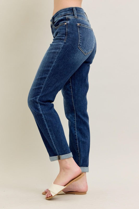 Judy Blue MR Core Mid-rise Cuffed Boyfriend Jean
