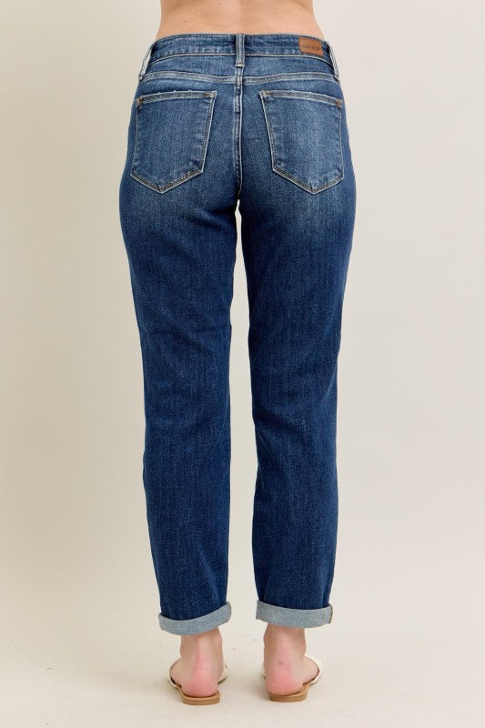 Judy Blue MR Core Mid-rise Cuffed Boyfriend Jean