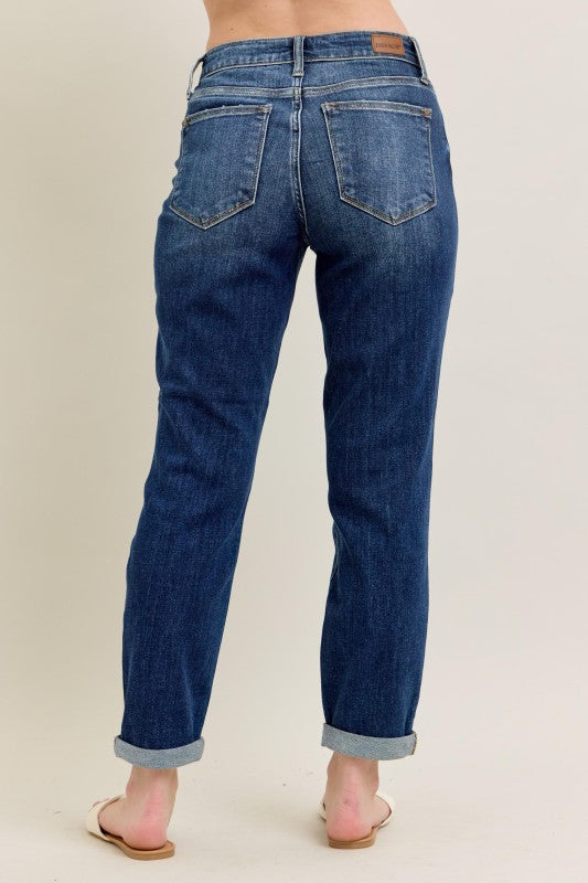 Judy Blue MR Core Mid-rise Cuffed Boyfriend Jean