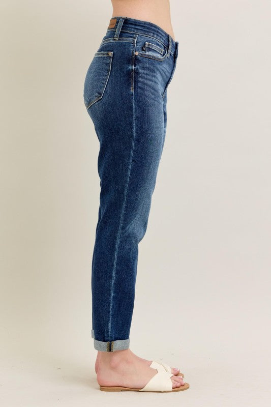 Judy Blue MR Core Mid-rise Cuffed Boyfriend Jean