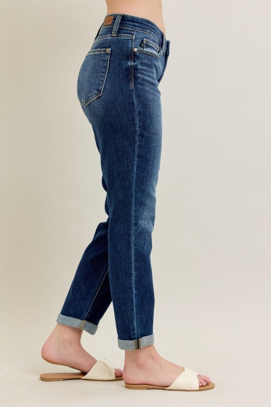 Judy Blue MR Core Mid-rise Cuffed Boyfriend Jean