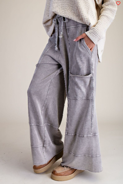 Easel Mineral Washed Terry Knit Sweatpants
