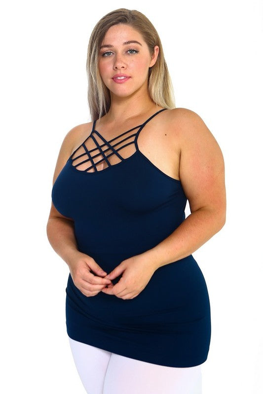 SEAMLESS TRIPLE CRISS-CROSS FRONT CAMI One Size