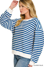 Melissa Striped Rib Banded Pullover