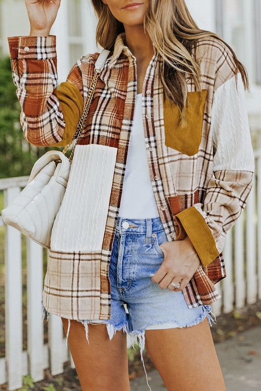 Nikita Color Block Patchwork Shirt Jacket