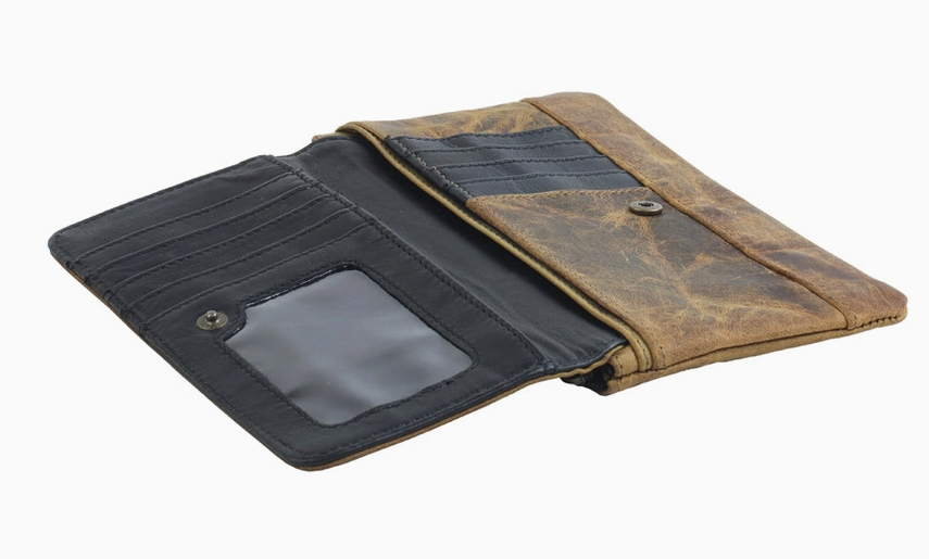 OAK FIRE  LEATHER AND HAIRON WALLET