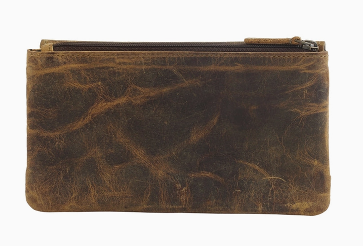 OAK FIRE  LEATHER AND HAIRON WALLET