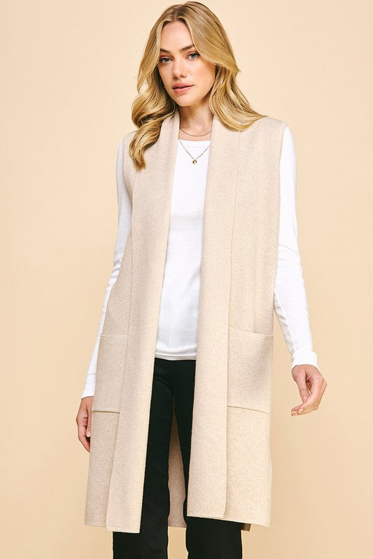 Carrie Slvless Open Knitted Cardigan