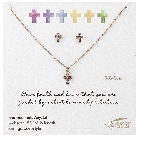 Alexa's Angels Birthstone Necklace and Earring Set
