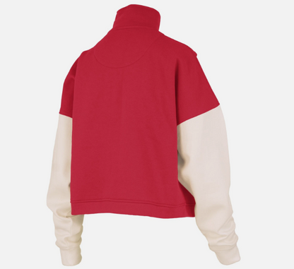 Ohio State Buckeyes Ferrara Long Sleeve Oversized Waist Length Pieced Fleece