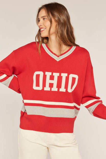 Ohio Logo V Neck Sweater