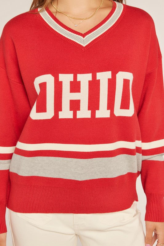 Ohio Logo V Neck Sweater
