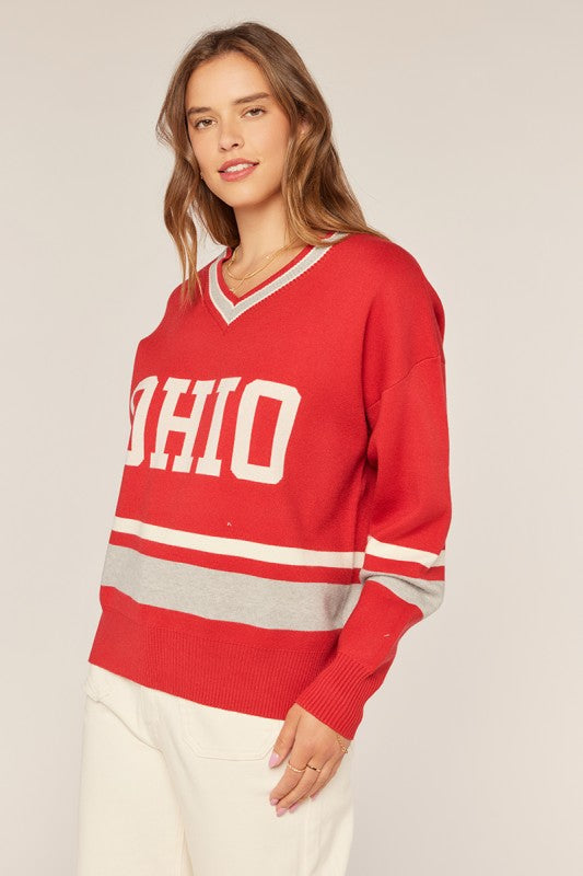 Ohio Logo V Neck Sweater