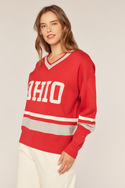 Ohio Logo V Neck Sweater