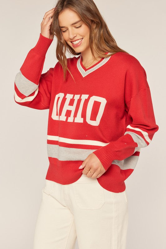 Ohio Logo V Neck Sweater