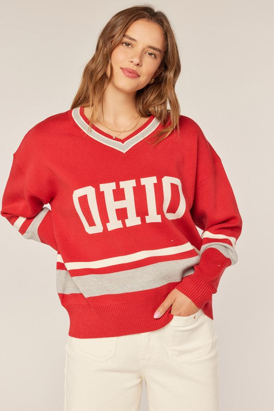 Ohio Logo V Neck Sweater