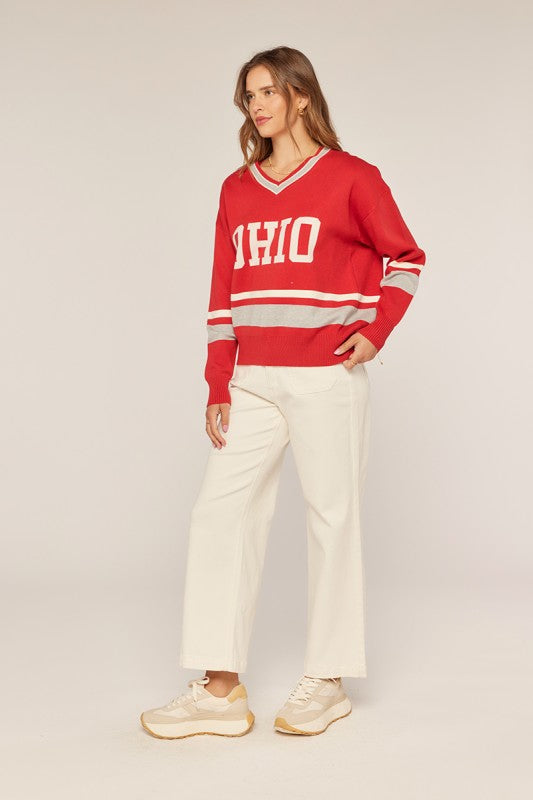 Ohio Logo V Neck Sweater