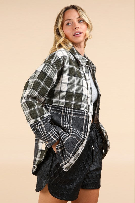 Mixed Plaid Oversized Shacket Jacket – Andrea's Schnuck Store