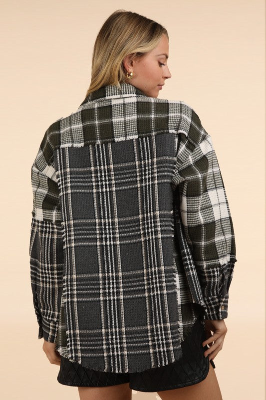 Mixed Plaid Oversized Shacket Jacket – Andrea's Schnuck Store