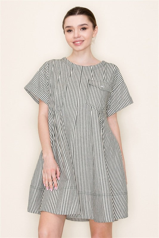 Stripe Swing Short Dress
