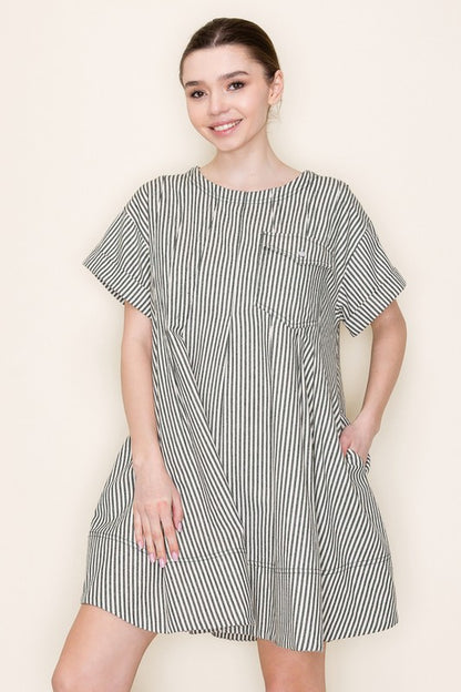 Stripe Swing Short Dress
