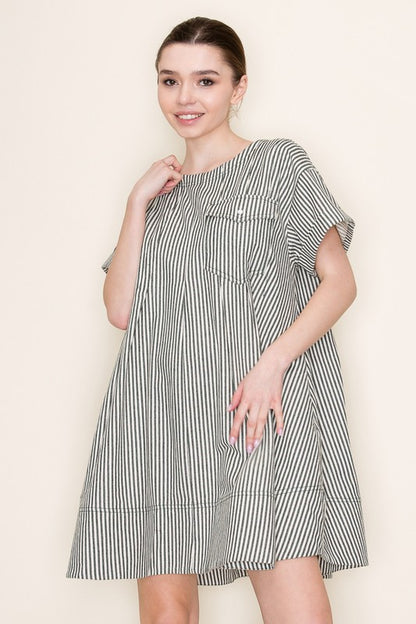 Stripe Swing Short Dress