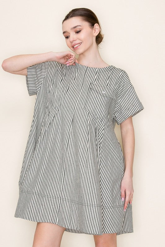 Stripe Swing Short Dress