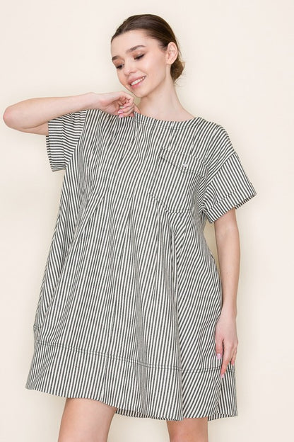 Stripe Swing Short Dress