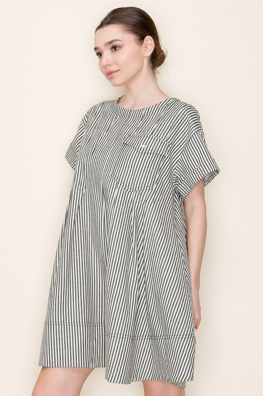 Stripe Swing Short Dress