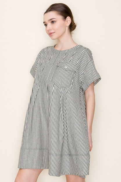 Stripe Swing Short Dress