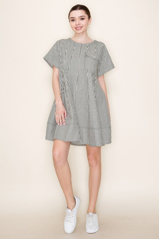 Stripe Swing Short Dress