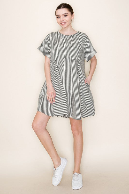 Stripe Swing Short Dress