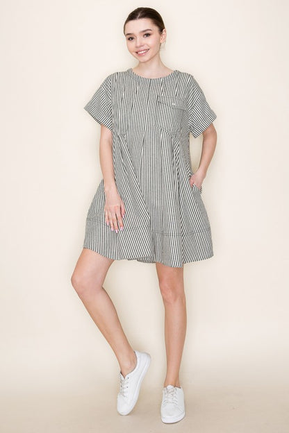 Stripe Swing Short Dress