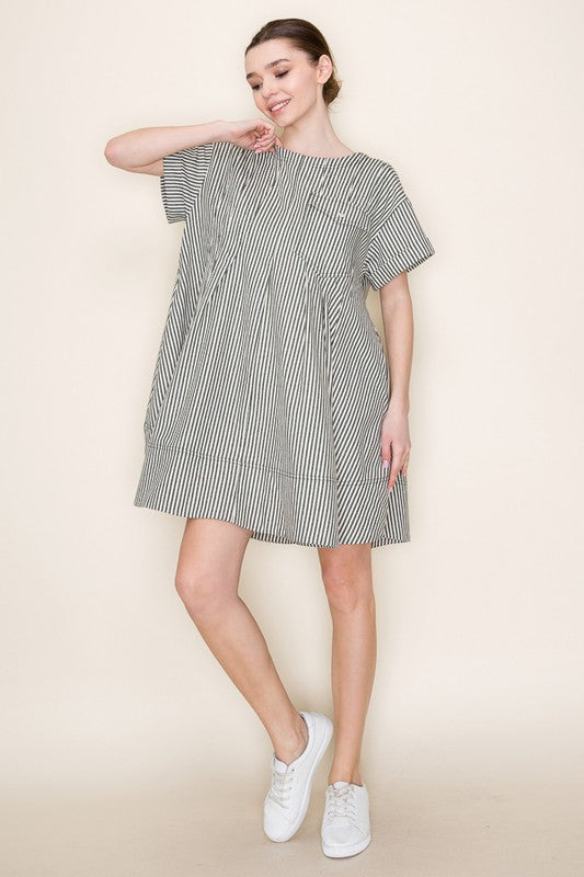 Stripe Swing Short Dress