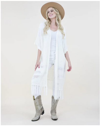 Open Knit Sheer Cardigan