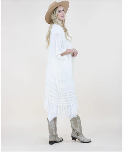 Open Knit Sheer Cardigan