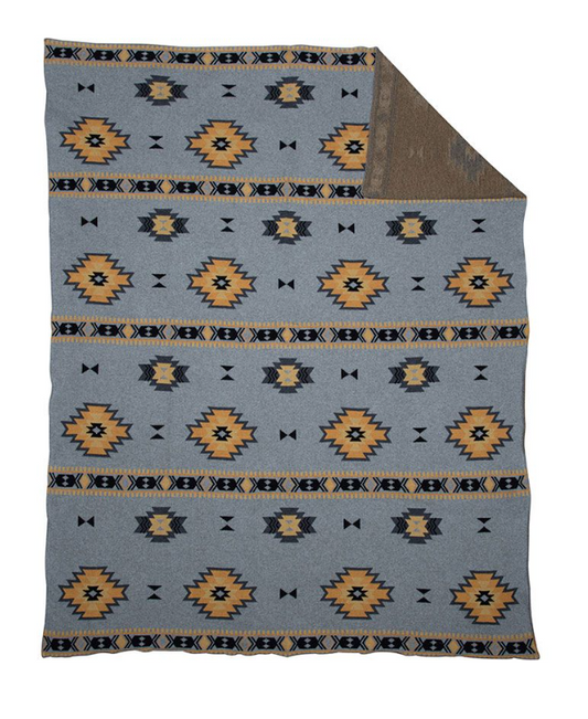 Paint Flower Meadow Throw in Blue
