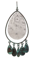 Patina Wire Silver Teardrop Dangles Earring