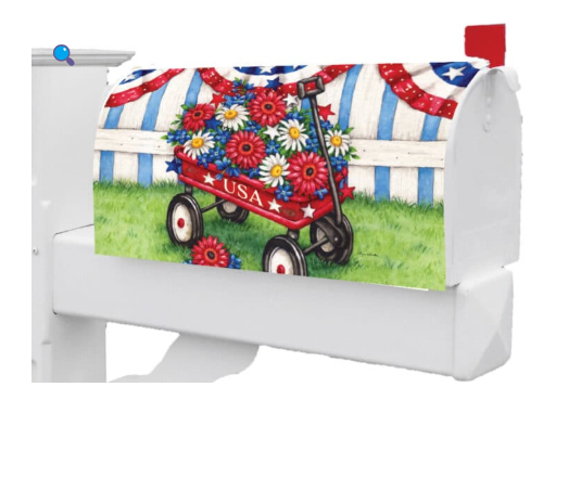 Patriotic Wagon Mailbox Cover