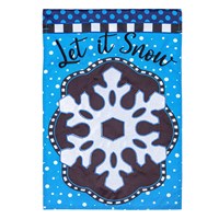 Patterned Snowflake Applique Flag