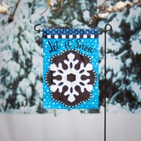 Patterned Snowflake Applique Flag – Andrea's Schnuck Store