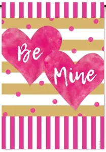 Pink & Gold Hearts Garden Flag